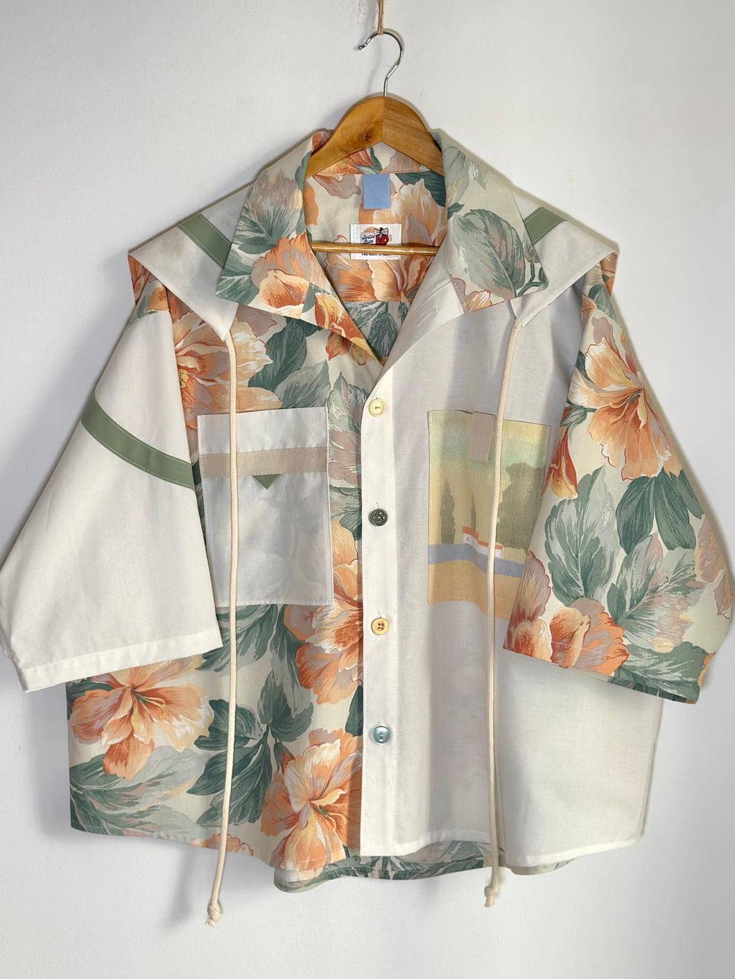 Chemise upcyclée à col marin
